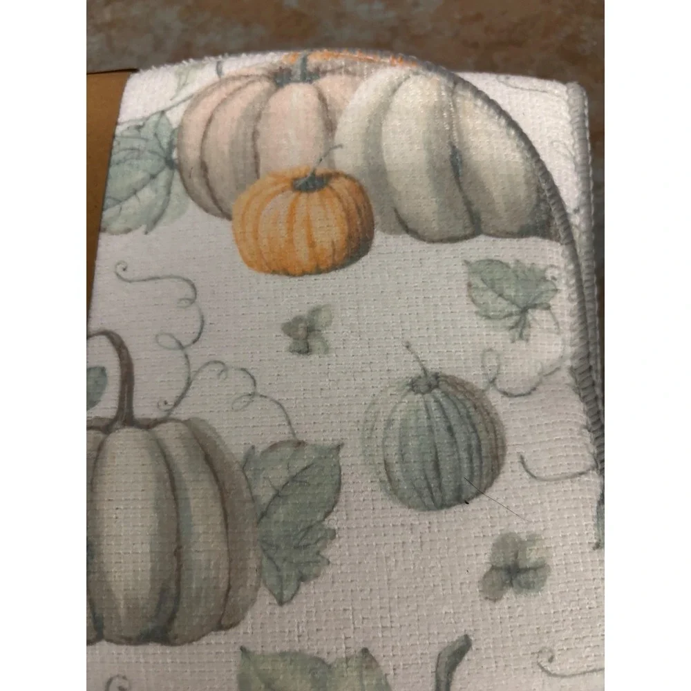 Market Finds 2 Pack Pumpkin Dish Drying Mats Reversible Fall Harvest Grey AK727